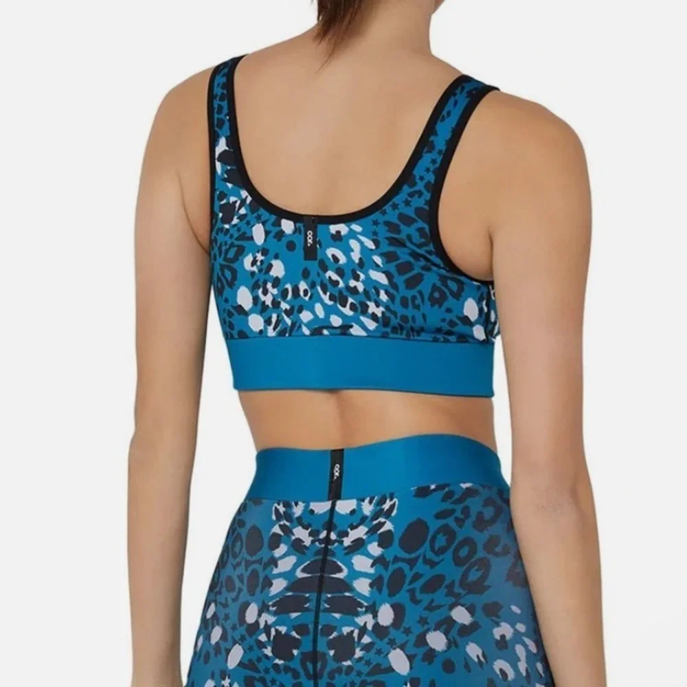 Cor by Ultracor Leopard Print Blue Sports Bra NWT Size Small
